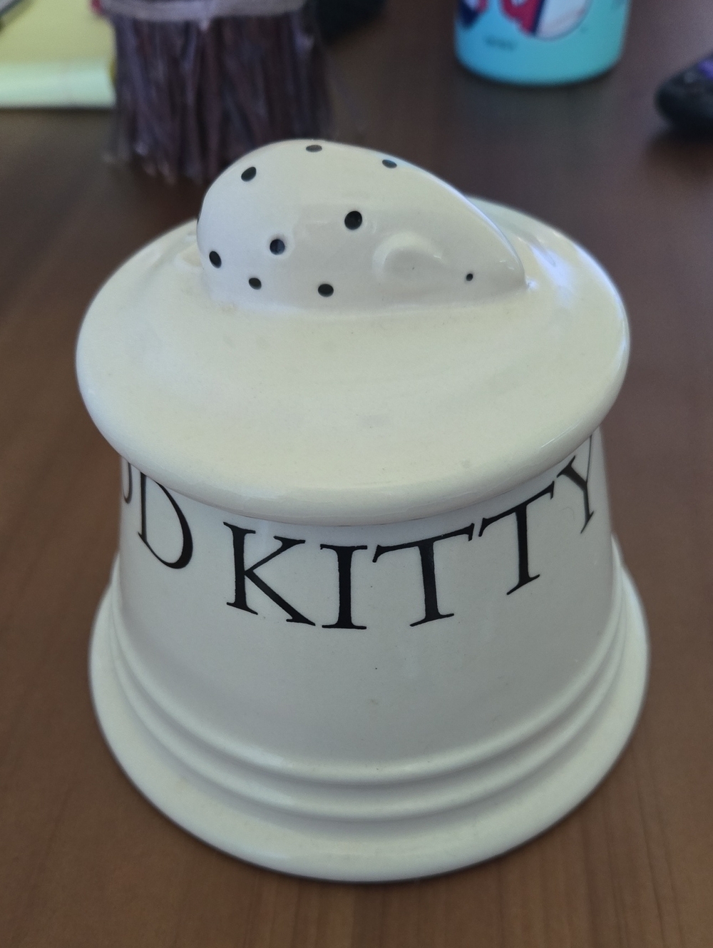 Kitty Ceramic Treat Jar - Cream Cat-Themed Home Accent